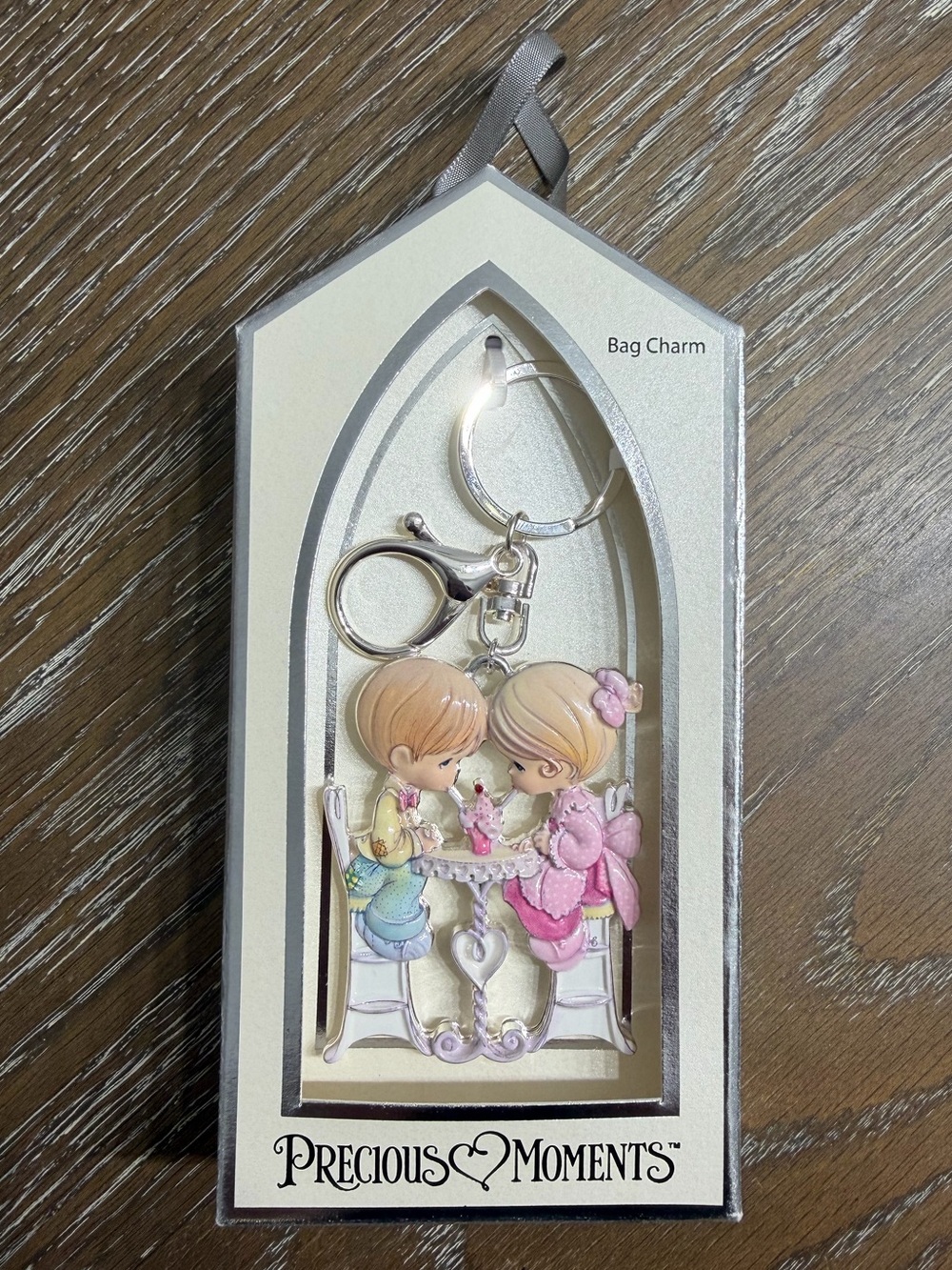 Precious Moments Pastel-Colored Boy and Girl Couple Bag Charm